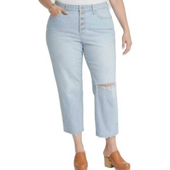 Vintage Straight Light Wash Denim Jeans | Universal Thread  | 18 - Picture 12 of 13